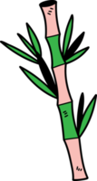 illustration de bambou chinois dessiné à la main sur fond transparent png