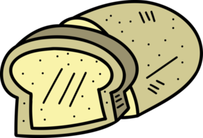 ilustração de pão desenhado à mão em fundo transparente png