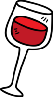illustration de verre à vin dessiné à la main sur fond transparent png