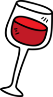 hand dragen vin glas illustration på transparent bakgrund png