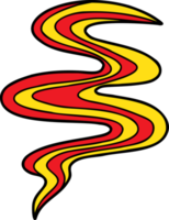 ilustração de fumaça vermelha e amarela desenhada à mão em fundo transparente