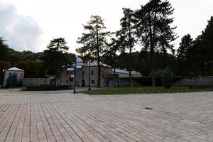 Cetinje, Montenegro - October 22, 2020, The old historical architecture of Cetinje, a famous medieval town in the mountain valley of Montenegro photo