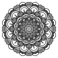 Flower Pattern Mandala in Black and White png