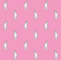 Vector seamless pattern of hand drawn cockatoo