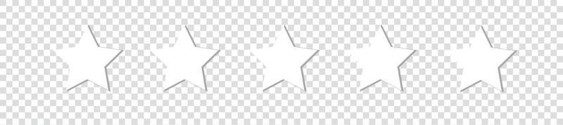 colección de iconos de estrellas. iconos de vector estrella establecidos con sombra. estrellas blancas de diferentes formas aisladas en un fondo transparente. estrellas en estilo plano moderno. vector