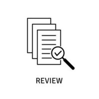 Review icon. Line research symbol isolated for web, app. Outline style vector illustration