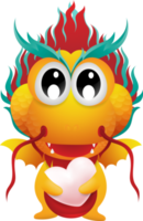 design de personagens de dragão de ouro fofo png