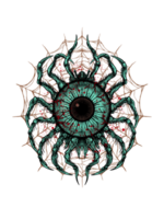 ilustración de arte oscuro de araña de globo ocular.