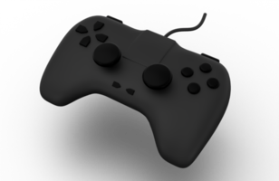 gamepad joystick preto, console de jogos ou controlador de jogos. jogos de computador, ícone. ilustração de renderização 3D. png