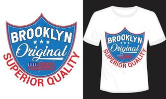 diseño de camiseta de calidad superior original de brooklyn vector