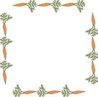 Square frame with horizontal carrots. Isolated wreath on white background for your design vector