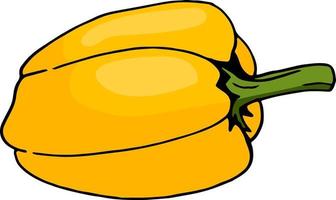 Yellow pepper on white background. Vector image.