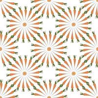 Seamless pattern with orange carrots on white background for fabric, textile, clothes, tablecloth and other things. Vector image.