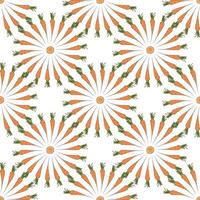 Seamless pattern with orange carrots on white background for fabric, textile, clothes, tablecloth and other things. Vector image.