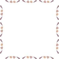 Square frame with cozy sea shells on white background. Vector image.