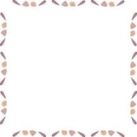 Square frame with cozy sea shells on white background. Vector image.