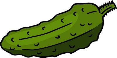 Cute cucumber on white background. Vector image.