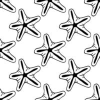 Seamless pattern with starfish on white background. Vector image.