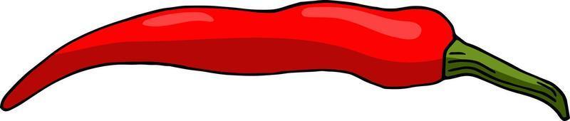 Red hot chili pepper on white background. Vector image.