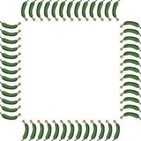 Square frame with vertical beautiful cucumber. Isolated wreath on white background for your design vector