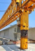 This is the steel structure of a launcher gantry that will be used for erection precast concrete I Girder PCI Girder. photo