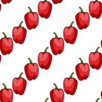 Seamless pattern with red peppers on white background for fabric, textile, clothes, tablecloth and other things. Vector image.