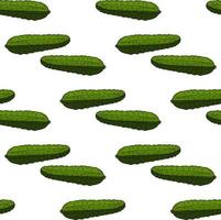 Seamless pattern with cucumbers on white background for fabric, textile, clothes, tablecloth and other things. Vector image.