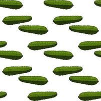 Seamless pattern with cucumbers on white background for fabric, textile, clothes, tablecloth and other things. Vector image.