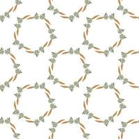 Seamless pattern with round frames of beautiful orange carrots on white background. Endless background for your design. vector