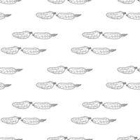 Seamless pattern with beautiful black-and-white cucumbers on white background for fabric, textile, clothes, tablecloth and other things. Vector image.