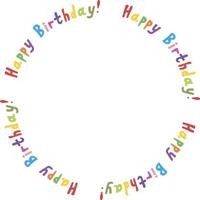 Round frame of words Happy birthday Vector image.