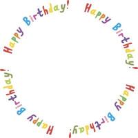 Round frame of words Happy birthday Vector image.