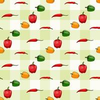 Seamless pattern of great peppers. Vector image.