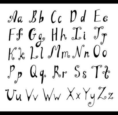 English Alphabet 2 on white background. Vector image.