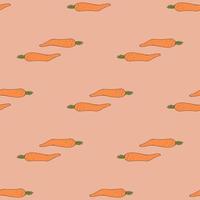 Seamless pattern with carrots on light orange background for fabric, textile, clothes, tablecloth and other things. Vector image.