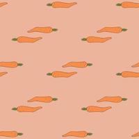 Seamless pattern with carrots on light orange background for fabric, textile, clothes, tablecloth and other things. Vector image.