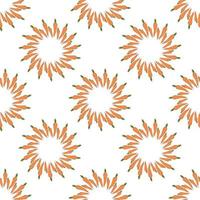 Seamless pattern with cozy orange carrots on white background for fabric, textile, clothes, tablecloth and other things. Vector image.