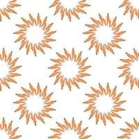 Seamless pattern with cozy orange carrots on white background for fabric, textile, clothes, tablecloth and other things. Vector image.