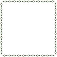 Square frame with horizontal fresh cucumber. Isolated wreath on white background for your design vector