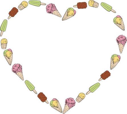 Ice Cream Heart Vector Art, Icons, and Graphics for Free Download