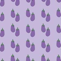 Seamless pattern with eggplant on light violet background for fabric, textile, clothes, tablecloth and other things. Vector image.