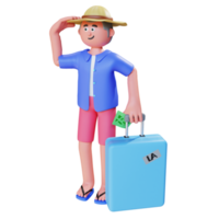 3d person with suitcase png