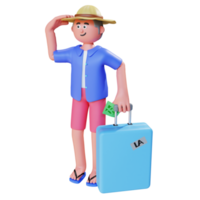 personne 3d avec la valise png