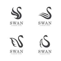 swan logo vector. Abstract minimalist logo icon swan vector