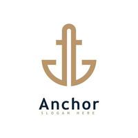 Anchor logo icon design template vector
