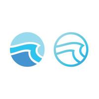 Ocean Wave Logo Template Vector, Ocean simple and modern logo design vector