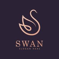 swan logo vector. Abstract minimalist logo icon swan vector