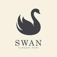 vector del logotipo del cisne. icono de logotipo minimalista abstracto cisne