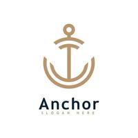 Anchor logo icon design template vector