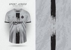 Sports jersey, jersey, running shirt, gray with black center stripe pattern. vector